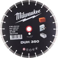 Алмазный диск Milwaukee Milwaukee DUH 350мм (4932471986) (профессиональный, сухая резка твердых материалов, внутренний диаметр а: 25.4мм, ширина реза: 2.8мм