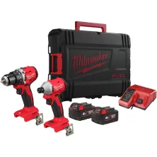Набор инструмента Milwaukee инструментов Milwaukee M18 BLCPP2B-402C (4933492836) (дрель-шуруповерт: 1700 об/мин, M18, аккумулятор: Li-ion, винтоверт: 3600 об/мин, размер ви