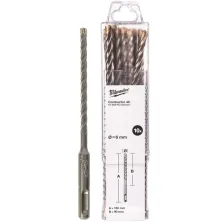 Сверло SDS-Plus Milwaukee Бур SDS+ 4C 6x160 10шт (4932498870)