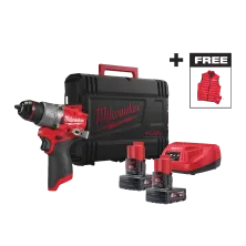 Дрель-шуруповерт ударный аккумуляторный Milwaukee M12 FPD2MCF-602X (2*6.0 Ah, case, PROMO with jacket)