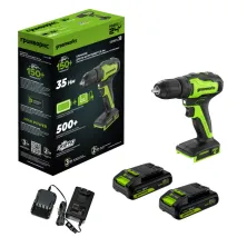 Дрель-шуруповерт аккумуляторный Greenworks GD24DD35 (24V, 2*2.0 Ah, carton)