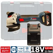 Углошлифмашина 125мм BOSCH GWS 18V-8 ( 1*4,0 Ah, case)
