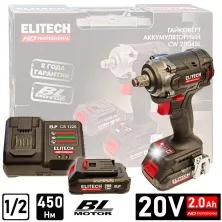 Гайковерт ELITECH HD CW 2004SL (2*2.0Ah, case) -E2201.056.01