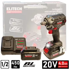 Гайковерт ELITECH HD CW 2004SL (2*4.0Ah, case) -E2201.056.02