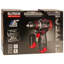 Дрель-шуруповерт аккумуляторный ELITECH HD CD 16L2 (2*2.0 Ah, case) -E2201.039.01