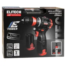 Дрель-шуруповерт аккумуляторный ELITECH HD CD 16UL2 (2*2.0 Ah, case) -E2201.078.02