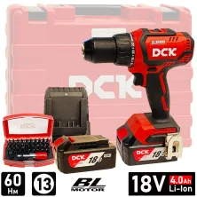 Дрель-шуруповерт аккумуляторный DCK KDJZ04-13 (2*4.0 Ah, case)