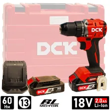 Дрель-шуруповерт аккумуляторный DCK KDJZ2060 (2*2.0 Ah, case)