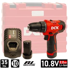 Дрель-шуруповерт аккумуляторный DCK KDJZ23-10 (2*2.0 Ah, case)