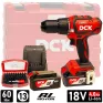 Дрель-шуруповерт ударный аккумуляторный DCK KDJZ05-13 (2*4.0 Ah, case)