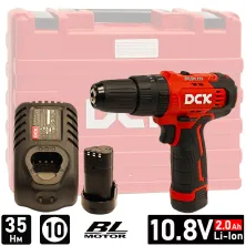 Дрель-шуруповерт аккумуляторный DCK KDJZ23-10i (2*2.0 Ah, case)