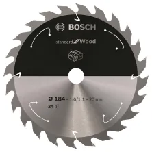 BOSCH Пильный диск 184x1,6х20 мм Z24 PRO Standard for Wood BOSCH (2608837702)
