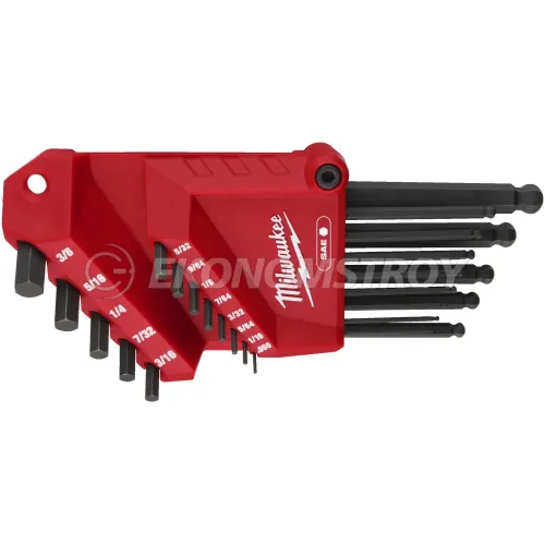 Milwaukee Набор ключей Milwaukee 4932493615 13 шт (шестигранные, L-образной формы, поворотный держатель, шаровой наконечник для доступа к винту под углом до 30°