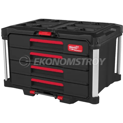Milwaukee Ящик для инструментов Milwaukee PackOut (4932493189) (материал: ударопрочный полимер, грузоподъемность 11 кг, цвет: черный, красный)