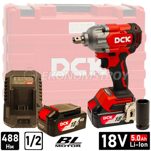 Гайковерт DCK KDPB488 (2*5.0 Ah, case)