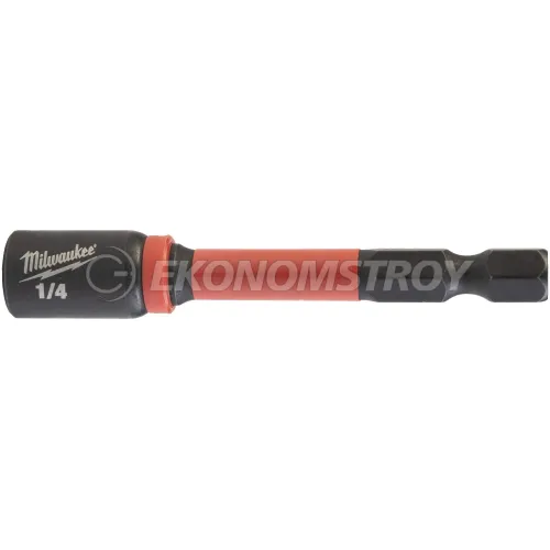 Milwaukee Насадка магнитная торцевая Milwaukee Shockwave 1/4" Hex-1/4"x65мм (4932492436) (магнитный наконечник, высокий крутящий момент и удар)
