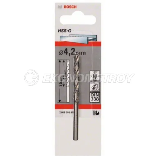 Сверло по металлу BOSCH HSS-G 4.2ММ