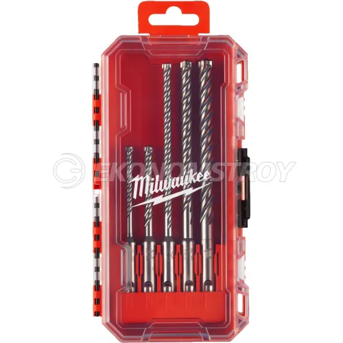 Сверло SDS-Plus Milwaukee Набор буров Milwaukee SDS+ MX4 5шт (4932498298) (обрабатываемый материал: кирпич/бетон/армированный бетон/натуральный камень, 5.5 x115, 5.5/6/7/8 x165
