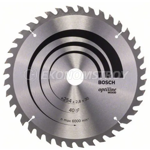 Пильный диск BOSCH 254x30x40  OPTILINE GCM 10