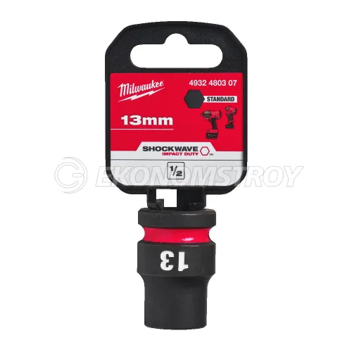 Головка торцевая Milwaukee SHOCKWAVE™ 1/2", 13 мм (замена для 4932478038)