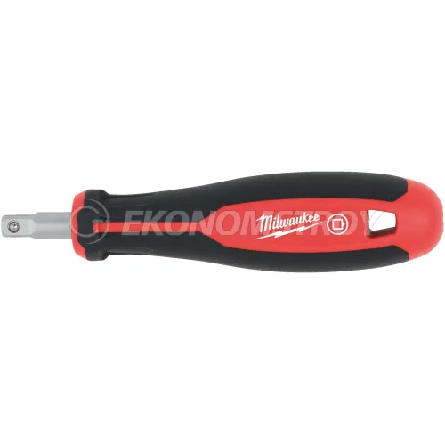 Milwaukee Рукоятка отверточная для головок Milwaukee 4932493960 1/4" (приводная, вращающаяся, шариковый фиксатор, отверстие для шнурка, защита от опрокидывания)