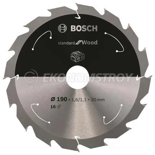 BOSCH Пильный диск 190x1,6х30 мм Z16 PRO Standard for Wood BOSCH (2608837706)