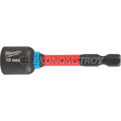 Milwaukee Насадка магнитная торцевая Milwaukee Shockwave 1/4" Hex-10ммx65мм (4932492441) (магнитный наконечник, подходит для применений с высоким крутящим момен