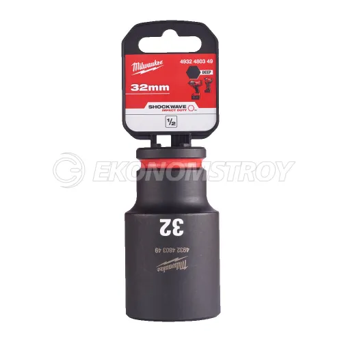 Головка торцевая Milwaukee SHOCKWAVE™ 1/2", 32 мм, удлиненная (замена для 4932352860)
