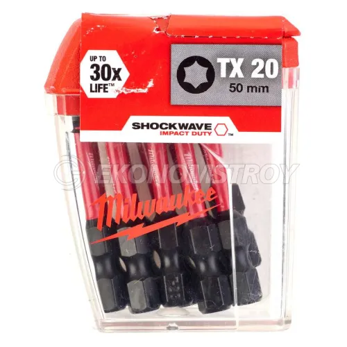 Milwaukee Насадка SHOCKWAVE™ TX20 50 мм (10 шт.)