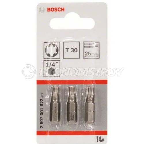 Бита BOSCH TORX T30 XH 25 mm 3 шт.
