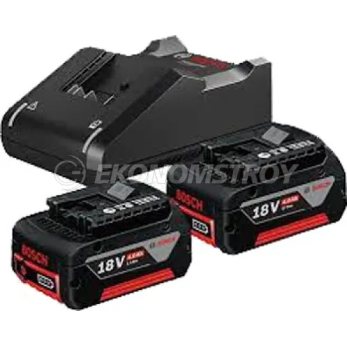 Аккумуляторы и зарядные устройства BOSCH Аккумулятор "StarterSet" GBA 18V 2*4.0 Ah Professional (2 шт) + зарядное GAL 1880 CV, 1.600.A01.9S1
