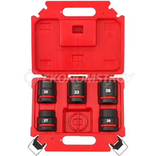 Milwaukee Набор головок Milwaukee Shockwave 5шт (4932498749) (в кейсе 27/30/32/33/36мм+ фиксированное кольцо)