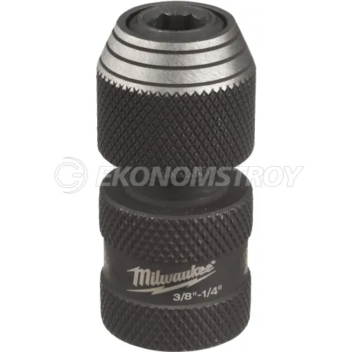 Milwaukee Переходник Milwaukee Shockwave с 3/8" квадратный хвостовик на 1/4" HEX (4932493426) (легированная сталь, конструкция с двойным отверстием и