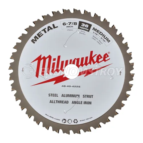 Milwaukee Пильный диск для циркулярной пилы по металлу 174x20x1,6x60 (замена для 48404016)