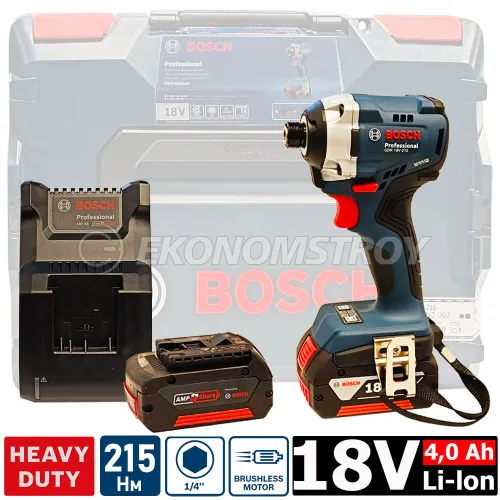 Винтоверт BOSCH GDR 18V-215 (2*4.0Ah, case)
