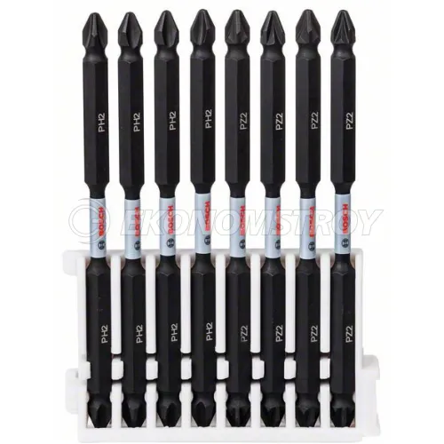 Набор бит BOSCH двусторонних ударных PH2 (4шт), PZ2 (4шт)
