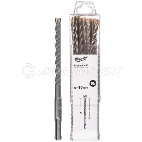 Сверло SDS-Plus Milwaukee Бур SDS+ 4C 10x160 10шт (4932498887)