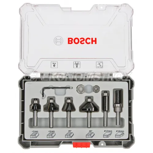 Фреза BOSCH Набор кромочных фрез 8мм. 6шт.