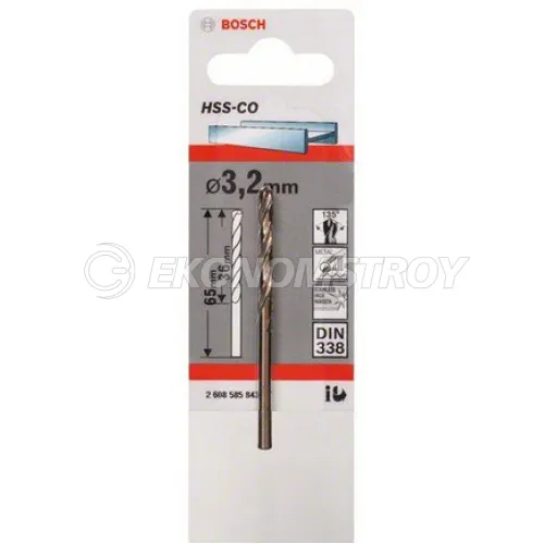 Сверло по металлу BOSCH HSS-CO 3.2ММ