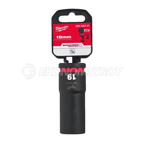 Головка торцевая Milwaukee SHOCKWAVE™ 1/2", 19 мм, удлиненная (замена для 4932352855)