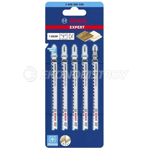 BOSCH Пилка для лобзика T 308 BP Expert Wood (5 шт) BOSCH (2608900558)