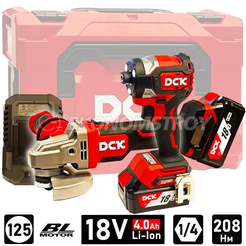 Набор инструмента DCK KDSM03-125 / KDPL208 (2*4.0 Ah, K-Box)