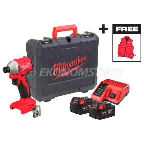 Винтоверт Milwaukee M18 BLIDRCMC-402C (2*4.0 Ah, case, PROMO with Jacket)