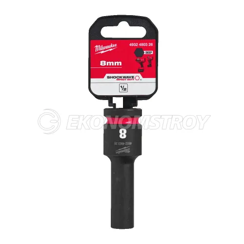 Головка торцевая Milwaukee SHOCKWAVE™ 1/2", 8 мм, удлиненная (замена для 4932352847)