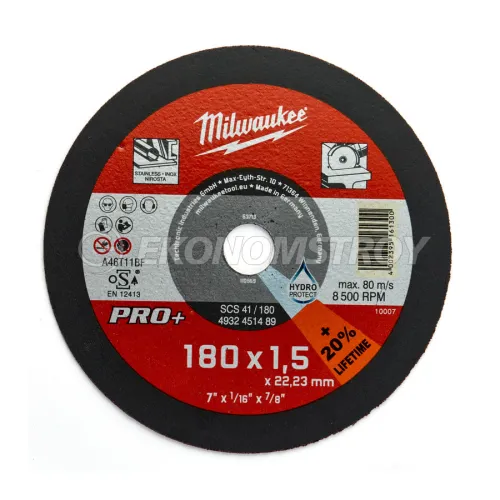 Milwaukee Отрезной диск SCS 41/180х1.5 PRO+ (заказ кратно 25 шт.)
