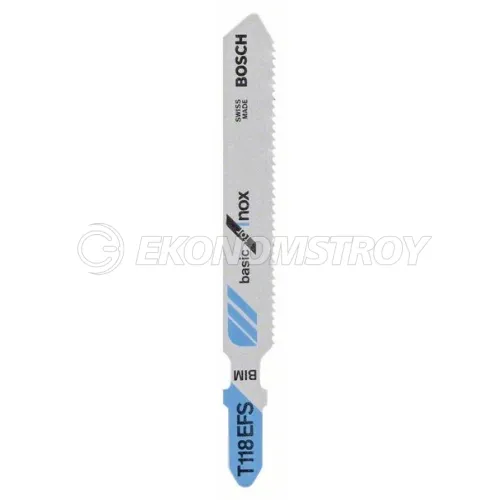 Пилка лобзиковая BOSCH ЛОБЗИКОВЫЕ ПИЛКИ По нержавейке T 118 EFS, BIM 3 шт.