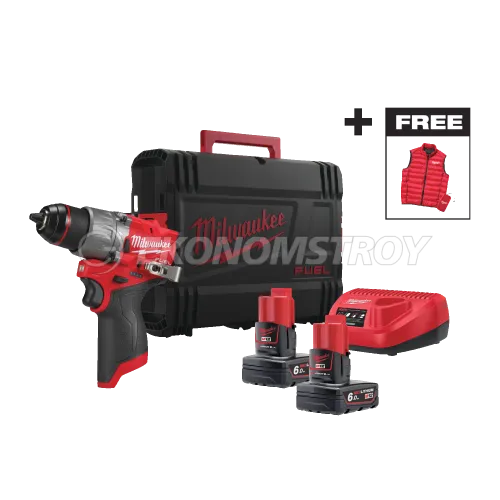 Дрель-шуруповерт ударный аккумуляторный Milwaukee M12 FPD2MCF-602X (2*6.0 Ah, case, PROMO with jacket)