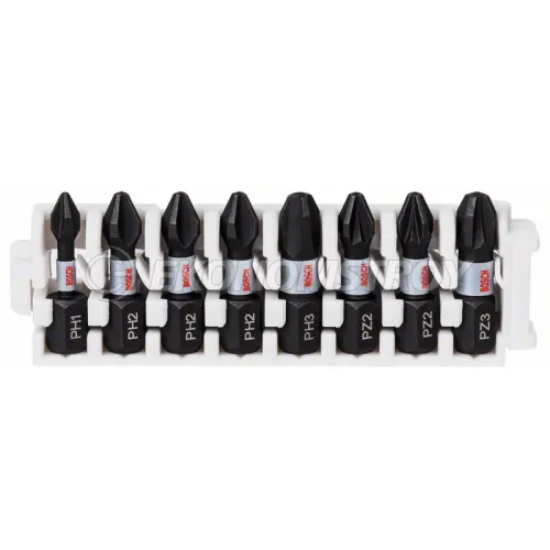 Набор бит BOSCH ударных PH1,PH2 (3шт),PH3,PZ2 (2шт),PZ3