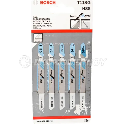 Пилка лобзиковая BOSCH 5 ЛОБЗИКОВЫХ ПИЛОК T 118 G, HSS