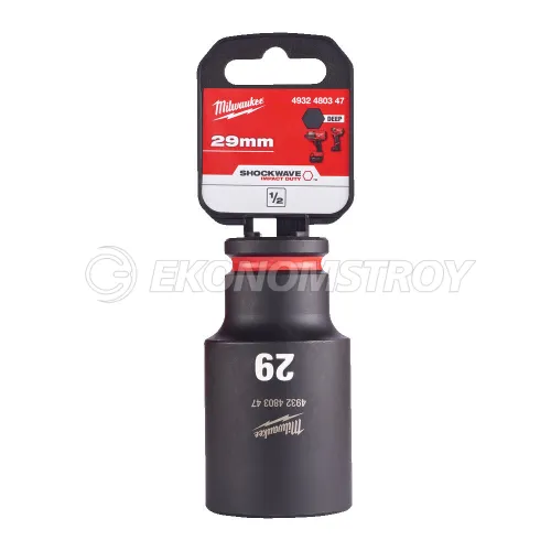 Головка торцевая Milwaukee SHOCKWAVE™ 1/2", 29 мм, удлиненная